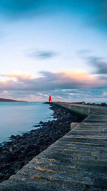 Poolbeg Lighthouse, Dublin HD phone wallpaper