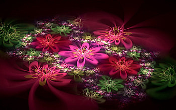 Abstract, Flowers, Patterns, Shine, Light, Fractal, Color HD wallpaper