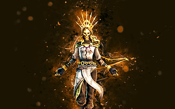 Orelia, , yellow neon lights, Fortnite Battle Royale, Fortnite characters, Orelia Skin, Fortnite, Orelia Fortnite HD wallpaper