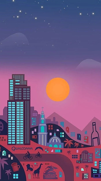 Aesthetic, Flat Design, City HD phone wallpaper