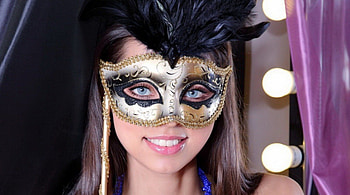 Mask, girl, beautiful, blue eyes HD wallpaper