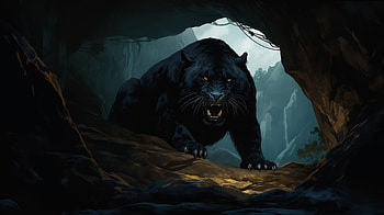 Black Panther - Majestic Cave Prowler, panther, cave, Animal, black panther HD wallpaper