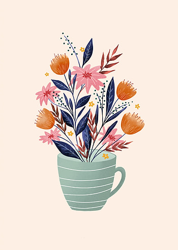 Flower bouquet, Cup of flowers, , Delicate beauty HD phone wallpaper