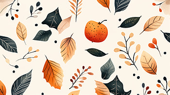 Vibrant Holiday Pattern - Ultra, holiday pattern, Autumn, leaf, flora, orange (Color) HD wallpaper