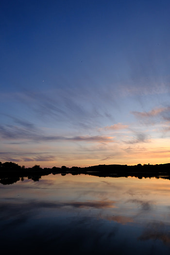 Nature, Trees, Sky, Twilight, Lake, Reflection, Dusk HD phone wallpaper