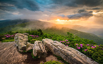 Appalachian mountains, Tennessee sunset, Landscape graphy HD wallpaper
