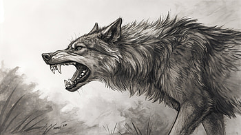 Epic Fenrir: Ultra of the Legendary Wolf, fenrir, drawing, wolf, howling, Animal HD wallpaper