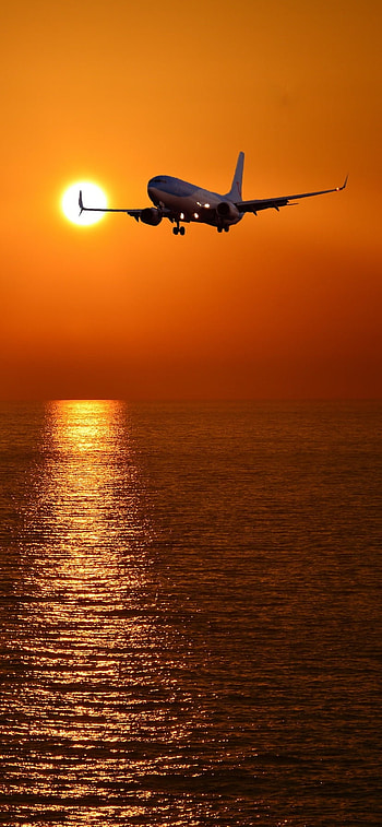 horizon, vehicle, airplane HD phone wallpaper