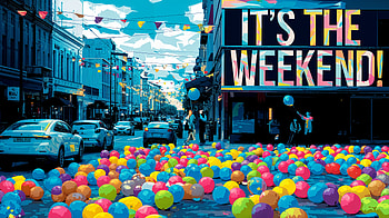 Weekend Vibes: A Vibrant Celebration, balloon HD wallpaper