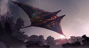 Futuristic Spaceship Science Fiction Digital Art, spaceship, artistic, artwork, digital-art, deviantart HD wallpaper