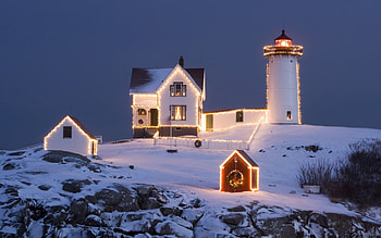Nubble, Lighthouses HD wallpaper