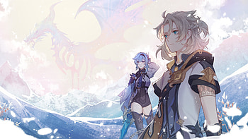 Eula Albedo Genshin Impact HD wallpaper