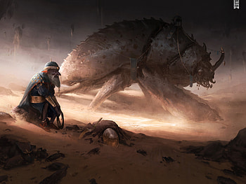 Desert Companion, fantasy, creature HD wallpaper