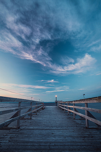 Nature, Sea, Horizon, Pier, Wood, Wooden, Lantern, Lamp HD phone wallpaper