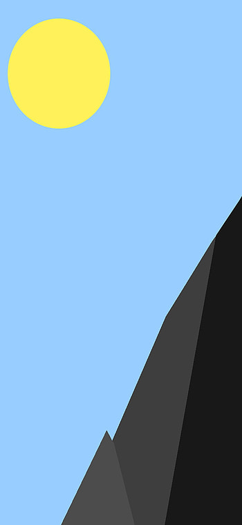 Minimalist, cloud, sky, Minimalism, android, ios, montains, sun HD phone wallpaper