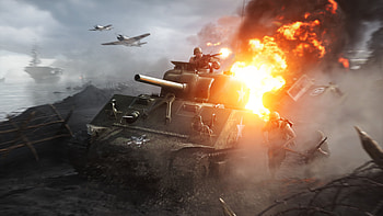 Battlefield V, tank fight, video game, 2019 HD wallpaper