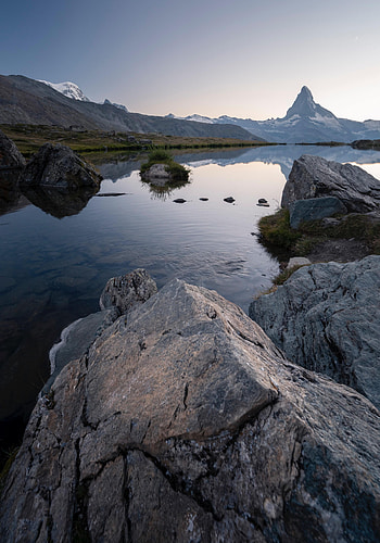 Nature, Stones, Sky, Mountains, Lake HD phone wallpaper