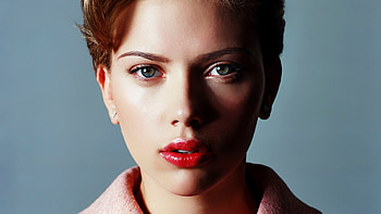 Red lips, Scarlett Johansson, actress HD wallpaper