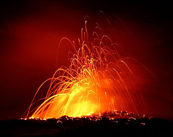 Lava Fountain, hot, hawaii, orange, lava HD wallpaper