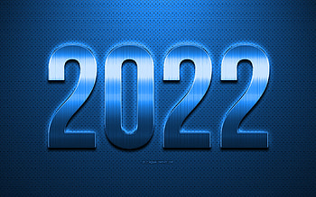 2022 New Year, Blue 2022 background, Happy New Year 2022, Blue leather texture, 2022 concepts, 2022 background, New 2022 Year HD wallpaper