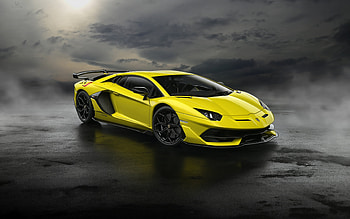 Lamborghini Aventador, LP700-4, exterior, yellow supercar, new yellow Aventador, Italian sports cars, Lamborghini HD wallpaper