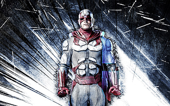 Hawk, grunge art, superheroes, DC Comics, Hawk and Dove, Hank Hall, DC Universe, blue abstract rays, Hawk superhero, Hawk HD wallpaper