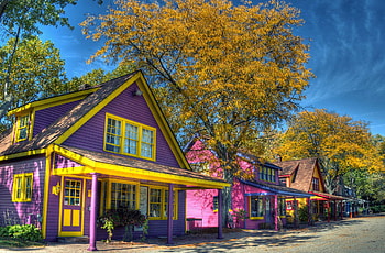 Street with Colorful Houses, Colorful, Houses, Architecture, Streets HD wallpaper