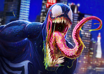 Venom Big Mouth , venom, superheroes, artwork, artist, deviantart HD wallpaper
