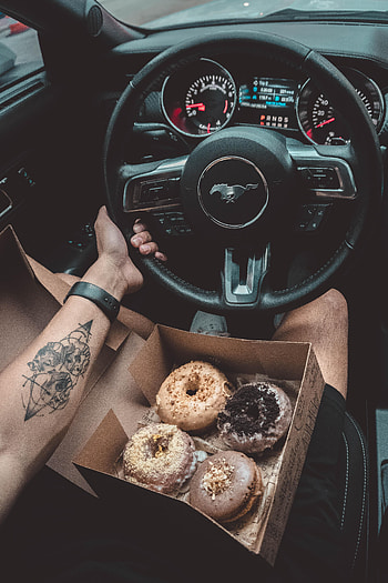 Cars, Hand, Car, Machine, Tattoo, Steering Wheel, Rudder, Donuts HD phone wallpaper