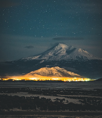 Night out, mountains, landscape, nature HD phone wallpaper