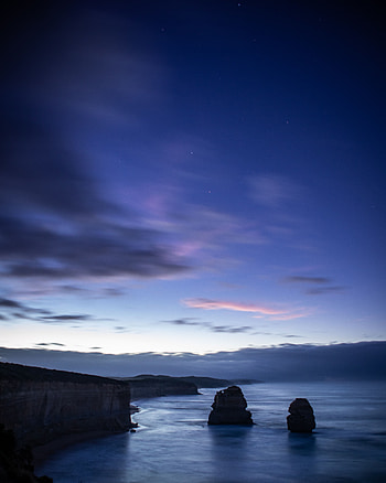 Landscape, Nature, Sea, Twilight, Rocks, Dusk, Cliff HD phone wallpaper