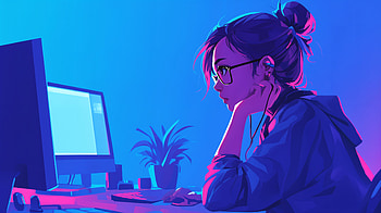 Focused Programmer: Ultra, woman, programmer, computer, gamer, Digital Art HD wallpaper