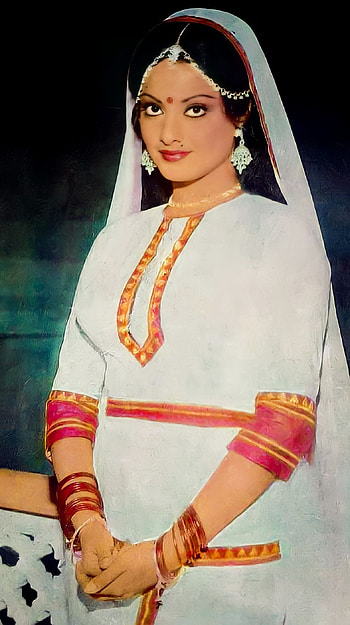 Rekha, bollywood actress, vintage HD phone wallpaper