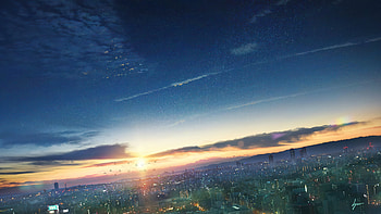 Anime City Cityscape Cloud, cityscape, anime, artist, artwork, digital-art HD wallpaper