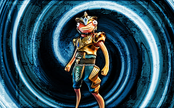 Atlantean Fishstick, blue grunge background, Fortnite, vortex, Fortnite characters, Atlantean Fishstick Skin, Fortnite Battle Royale, Atlantean Fishstick Fortnite HD wallpaper