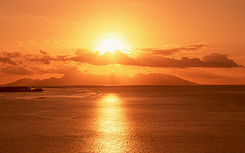 Sunset , orange, , ocean, sunset HD wallpaper