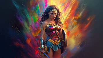 Mysterious Wonder Woman, wonder-woman, superheroes, artwork, art, digital-art, ai HD wallpaper