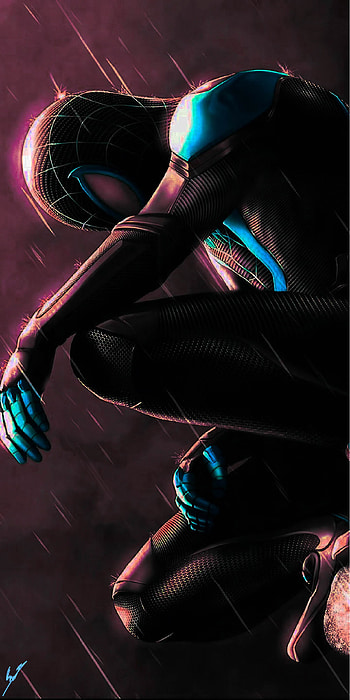 SPIDER-MAN Rooftop, marvel, milesmorales, cool, spiderman HD phone wallpaper