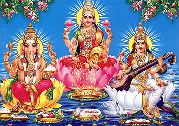Best Laxmi Ganesh Saraswati . Laxmi Ganesh Saraswati, Saraswati God HD wallpaper