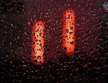 Drops, Macro, Neon, Glass HD wallpaper