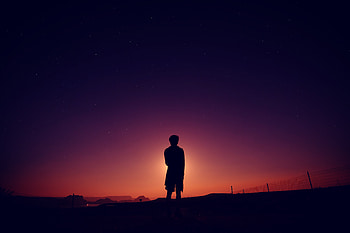 Nature, Night, Silhouette, Human, Person HD wallpaper