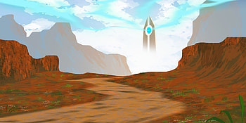 Fantasy, Art, Canyon, Skyscraper HD wallpaper