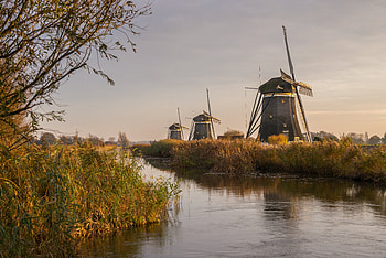 Nature, Water, Rivers, Building, Windmill HD wallpaper