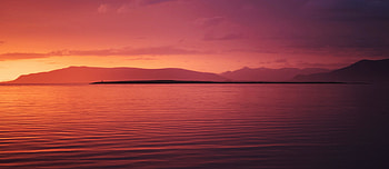 Lake, calm lake, sunset, nature HD wallpaper
