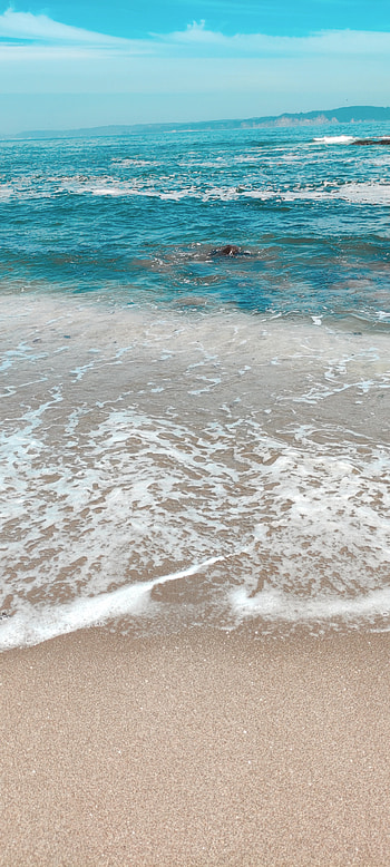Playa y arena, horizon, sand, blue HD phone wallpaper