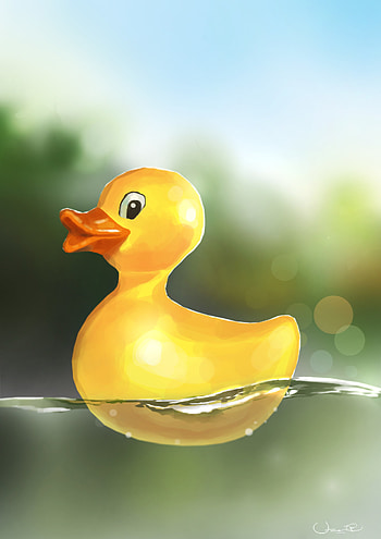 Water, Art, Toy, Duckling HD phone wallpaper