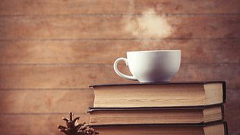 Coffee and books, Cozy mornings, Warm beverages, Reading rituals HD wallpaper