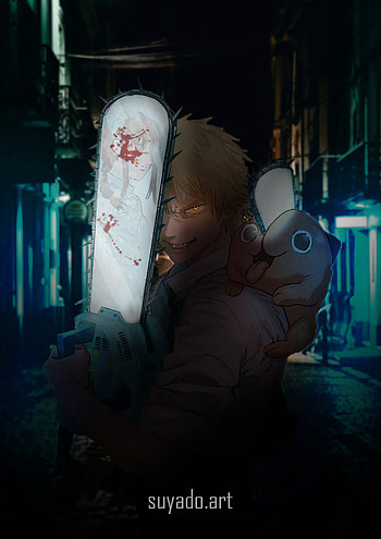 Denji - Chainsaw Man, chainsaw man, edit, edits, fan art, manga, power, aki, anime HD phone wallpaper