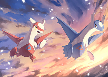 Latios & Latias, Latias (Pokémon), Latios (Pokémon), video game, Pokémon: Ruby, Sapphire, and Emerald HD wallpaper