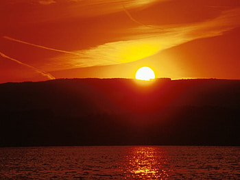 Sunset, sky, nature, water HD wallpaper